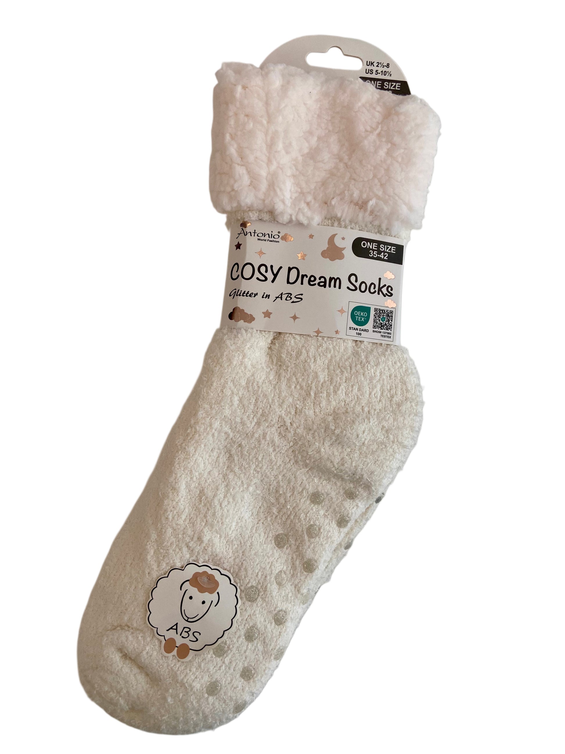 Kuschelsocken Extra-Flauschig mit ABS, ONE SIZE Damen, Glitter im ABS