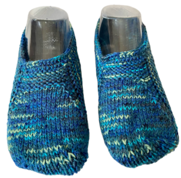Hausschuhe, Puschen, Sofaschuhe, Bettschuhe, Handarbeit, Gr. 36/37