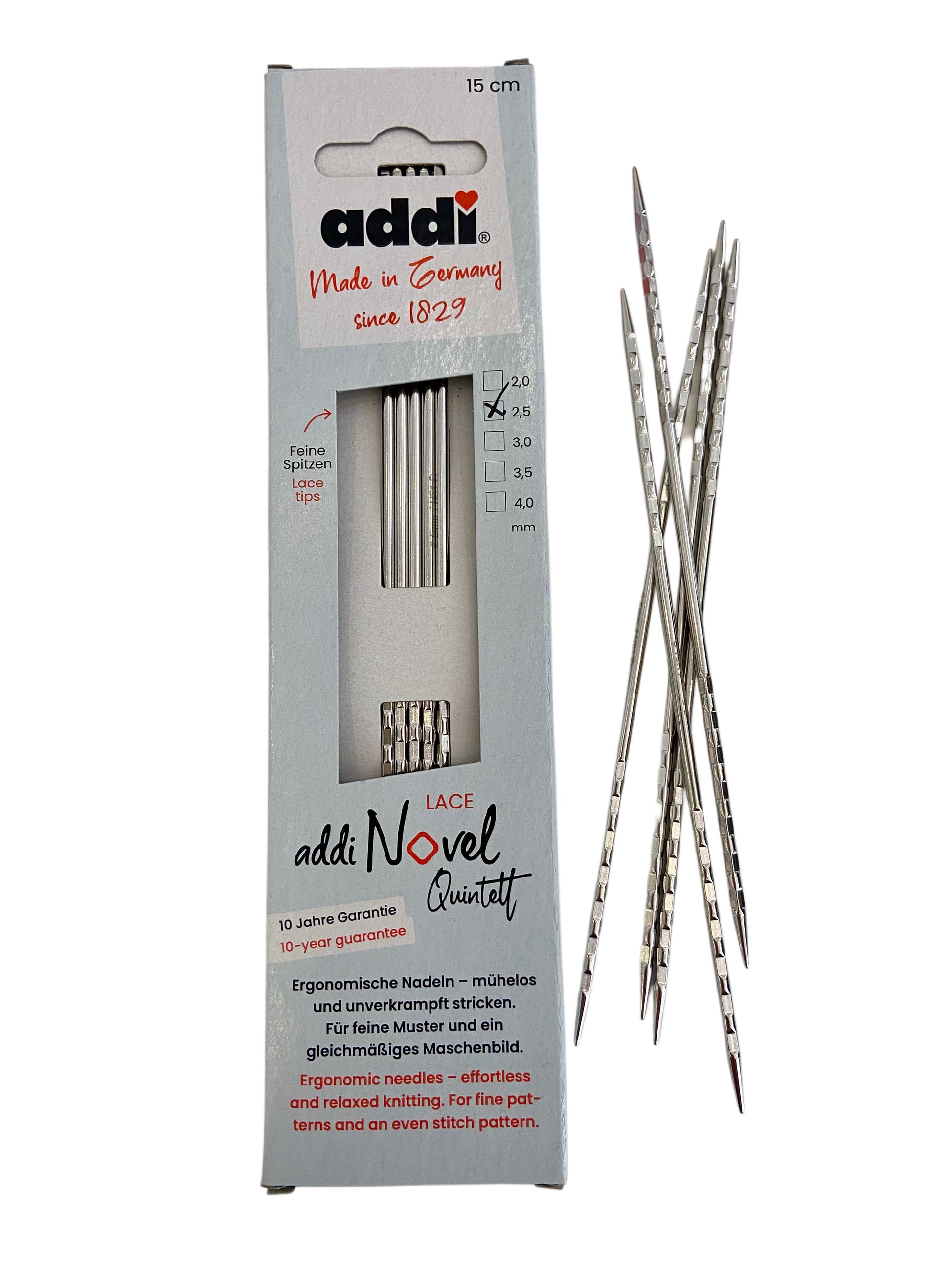 Addi Novel Quintett, Nadelspiel, 15 cm, 2,5