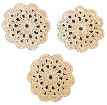 3er Set Untersetzer, Glasuntersetzer, gehäkelt, HANDARBEIT