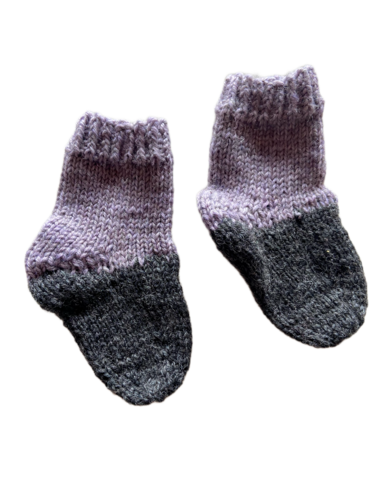 Handgestrickte Socken mit YAK für Neugeborene