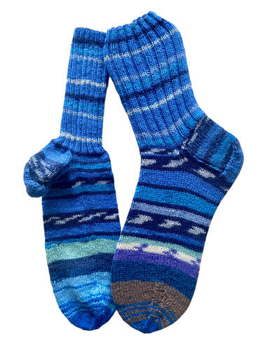 Handgestrickte Socken, Gr. 45/46