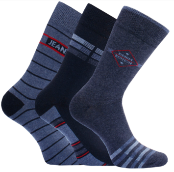 Herrensocken Denim, 3er Pack