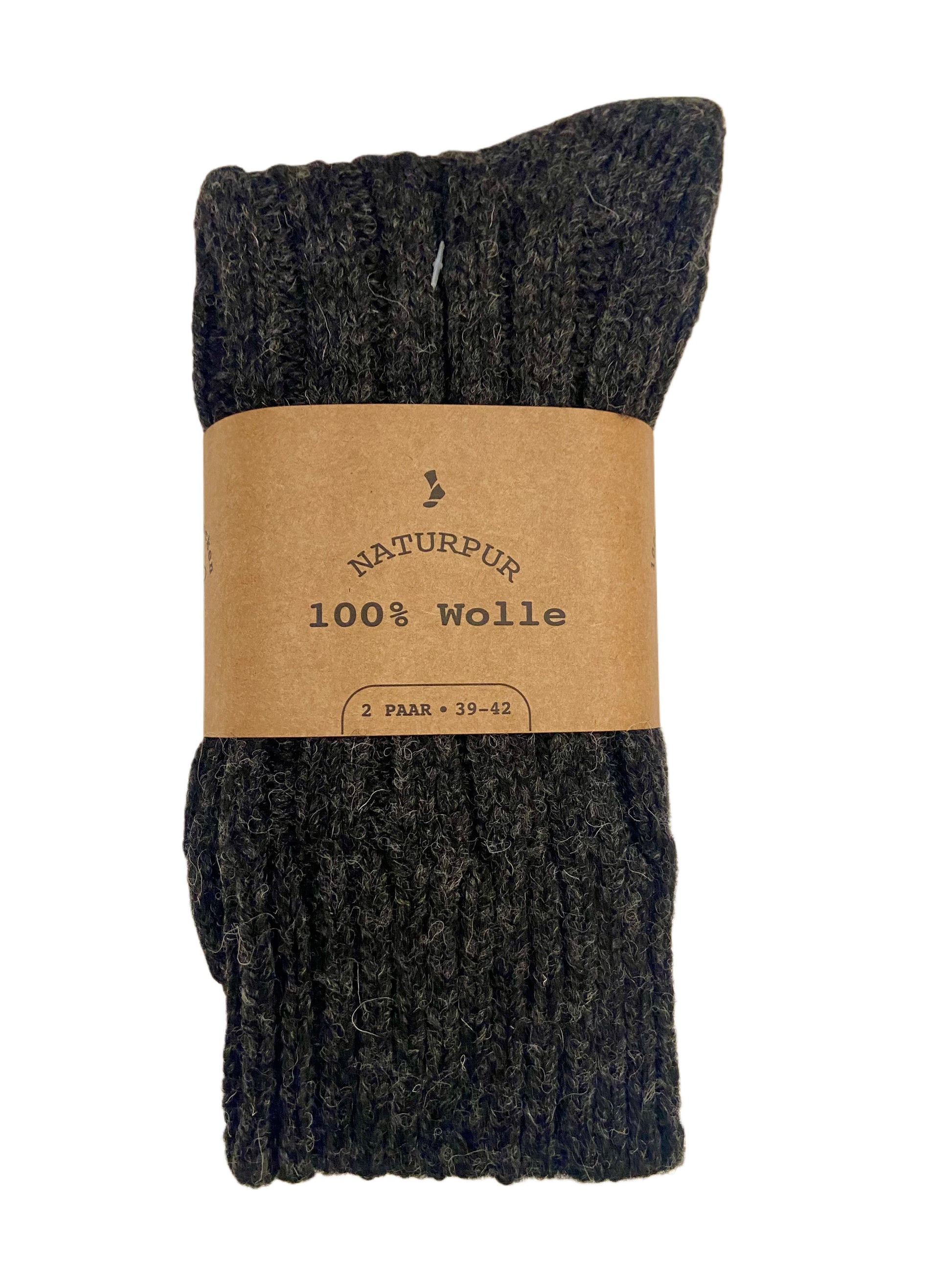 Herrensocke "Natur pur", 100% Wolle, 2er Pack