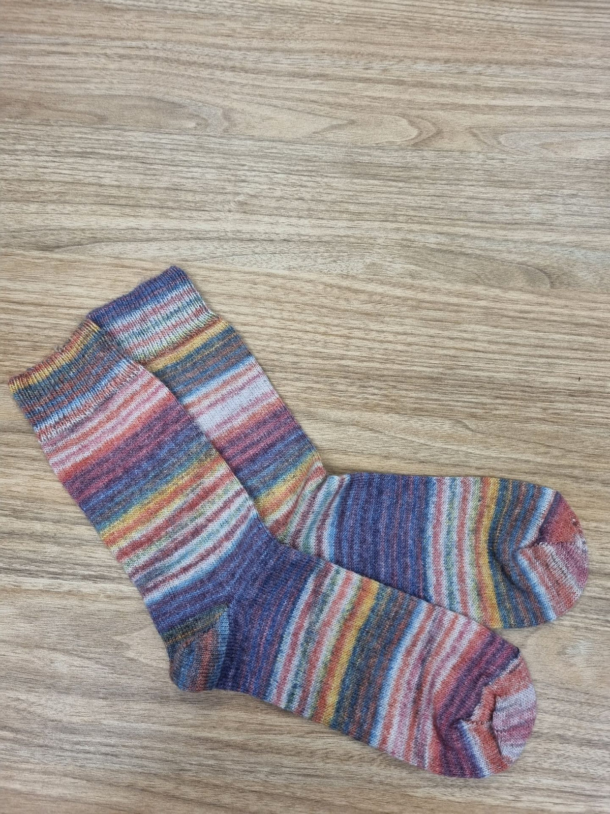 Farbwechsel-Wollsocken mit Alpaka