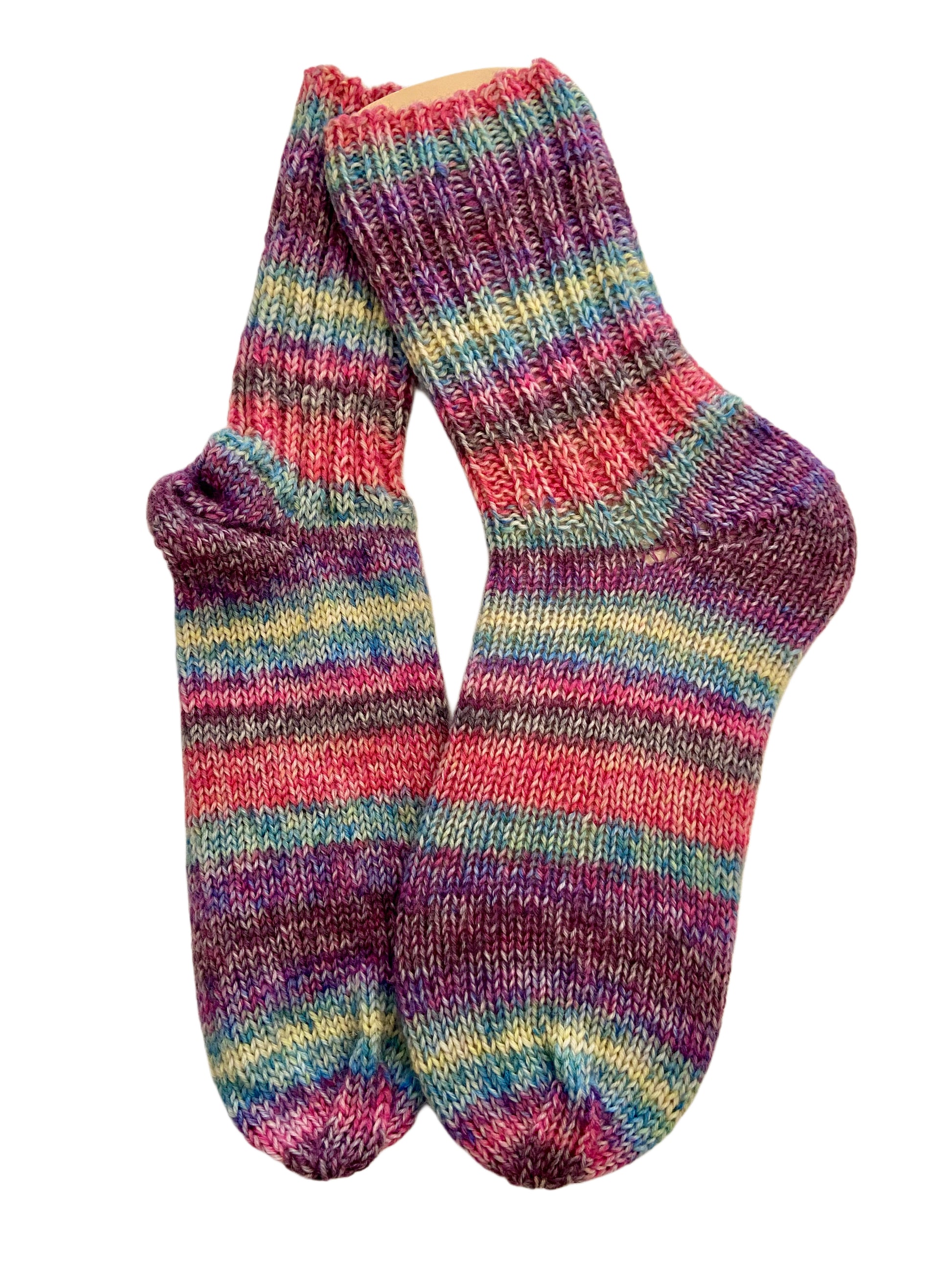 Handgestrickte Socken, Gr. 41/42, 6-fach