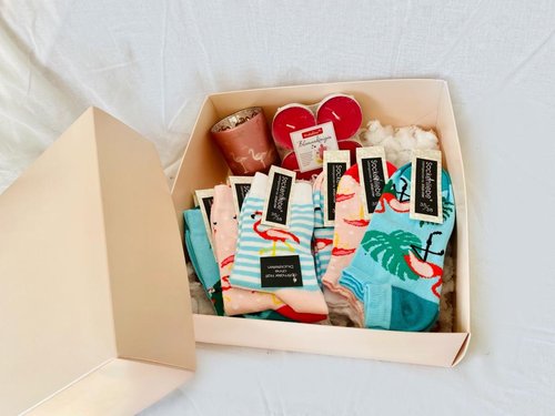 Geschenkbox "tropischer Flamingo", Gr 35-38