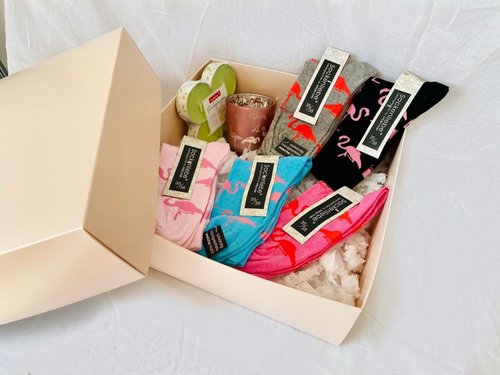 Geschenkbox "Flamingo" Gr. 35-38