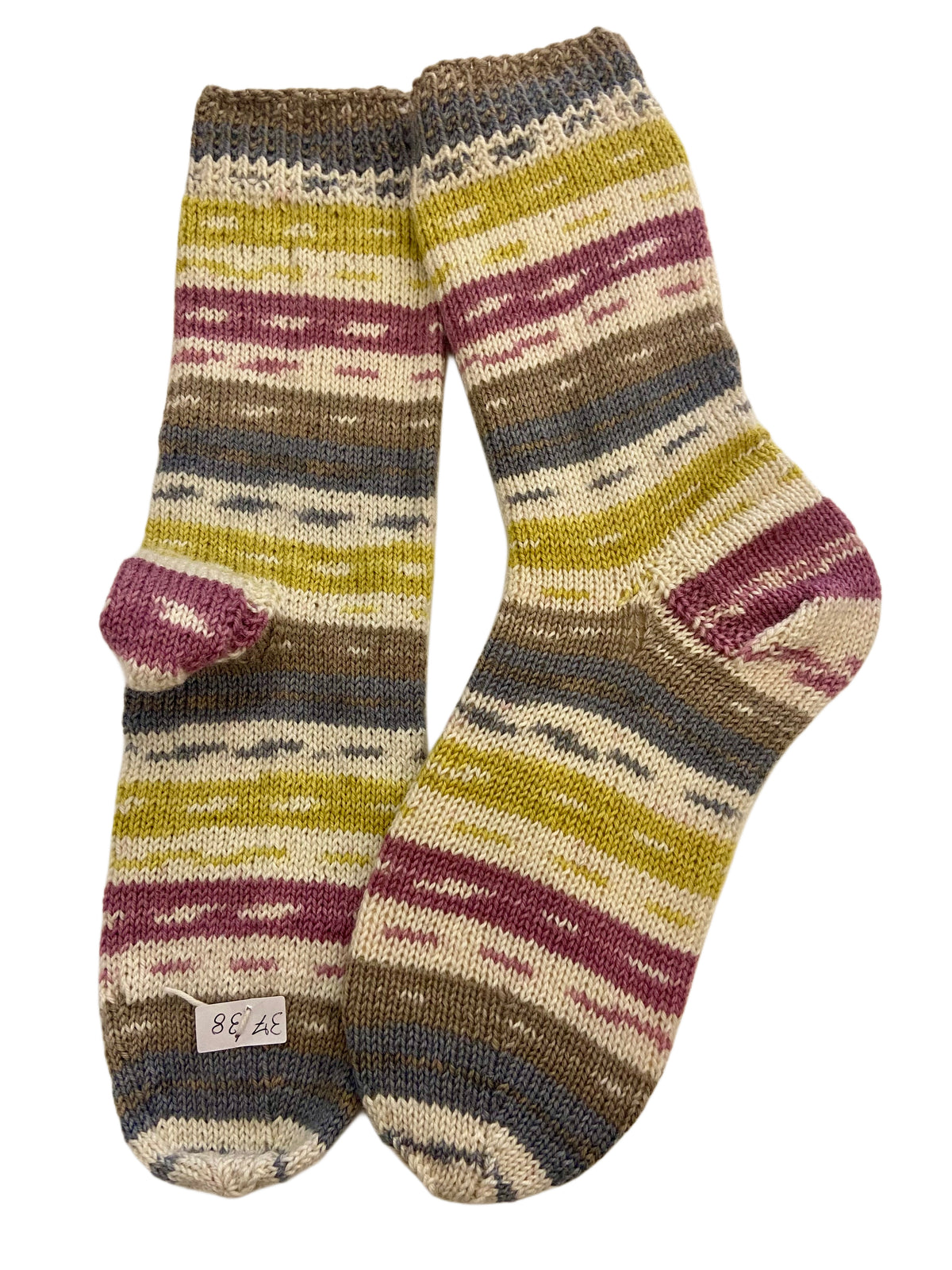 Handgestrickte Socken mit SEIDE, Gr. 37/38