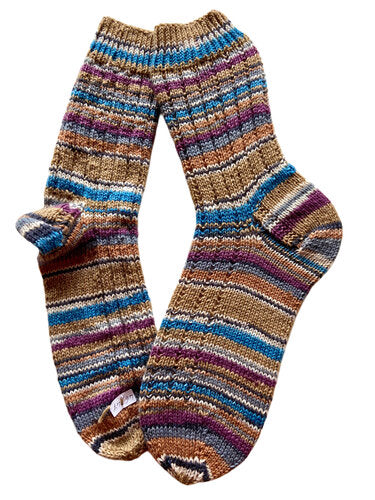 Handgestrickte Socken, Gr. 46/47, 6-fach