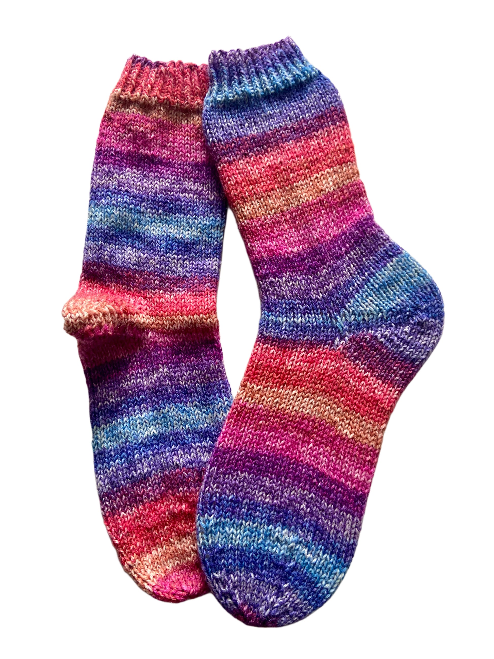 Handgestrickte Socken, Gr. 38/39, 6-fach