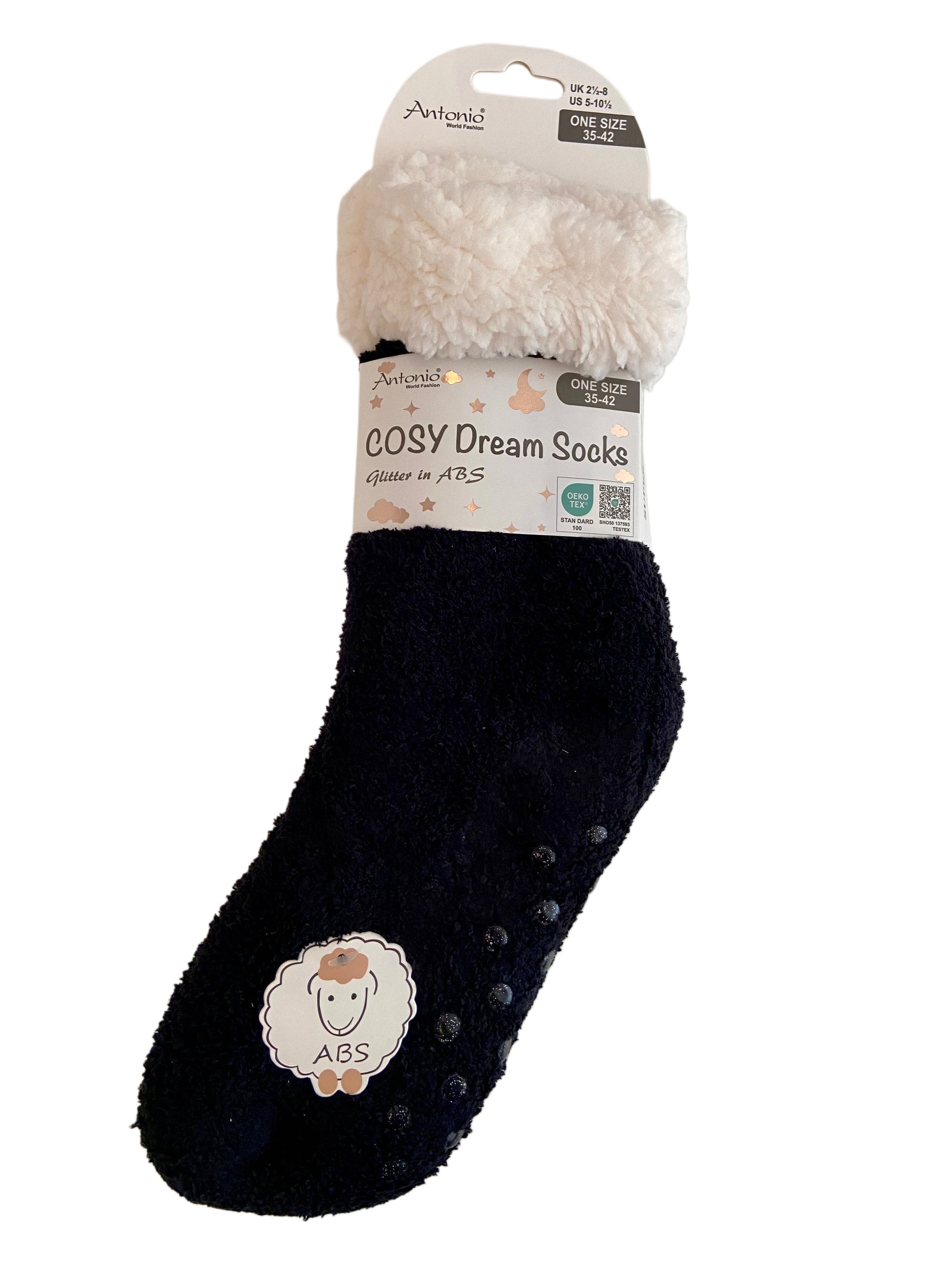 Kuschelsocken Extra-Flauschig mit ABS, ONE SIZE Damen, Glitter im ABS