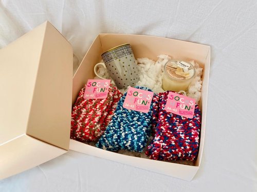 Geschenkbox "Popcorn-Socken", One Size