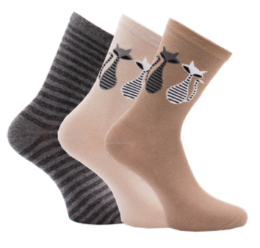 Damensöckchen Cats, 3er Pack