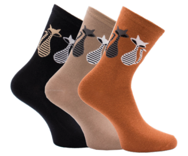 Damensöckchen Cats, 3er Pack