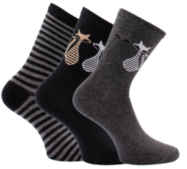 Damensöckchen Cats, 3er Pack