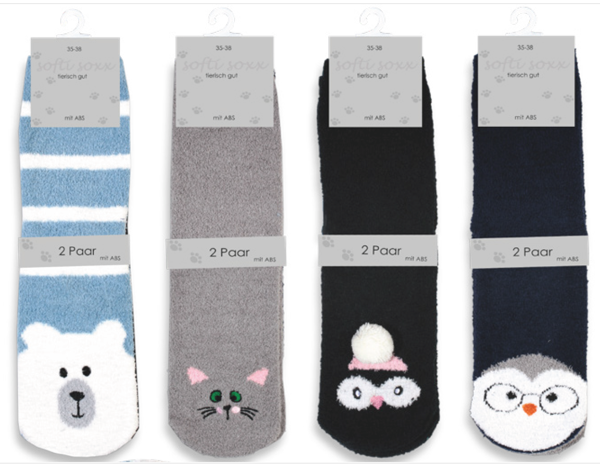Damensocke SOFT Tiere mit ABS