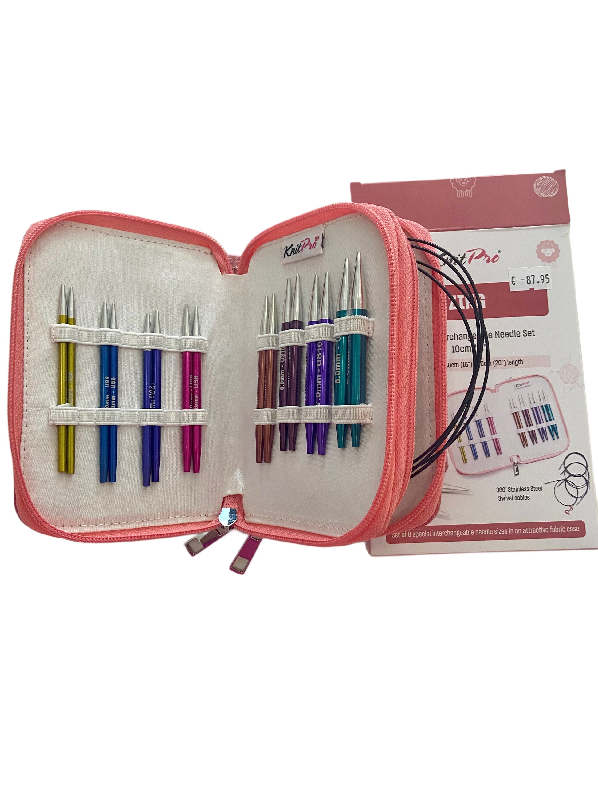 KnitPro Zing Deluxe Special austauschbare Rundstricknadeln 10cm - ZING Alu 3,5 - 8,0 mm