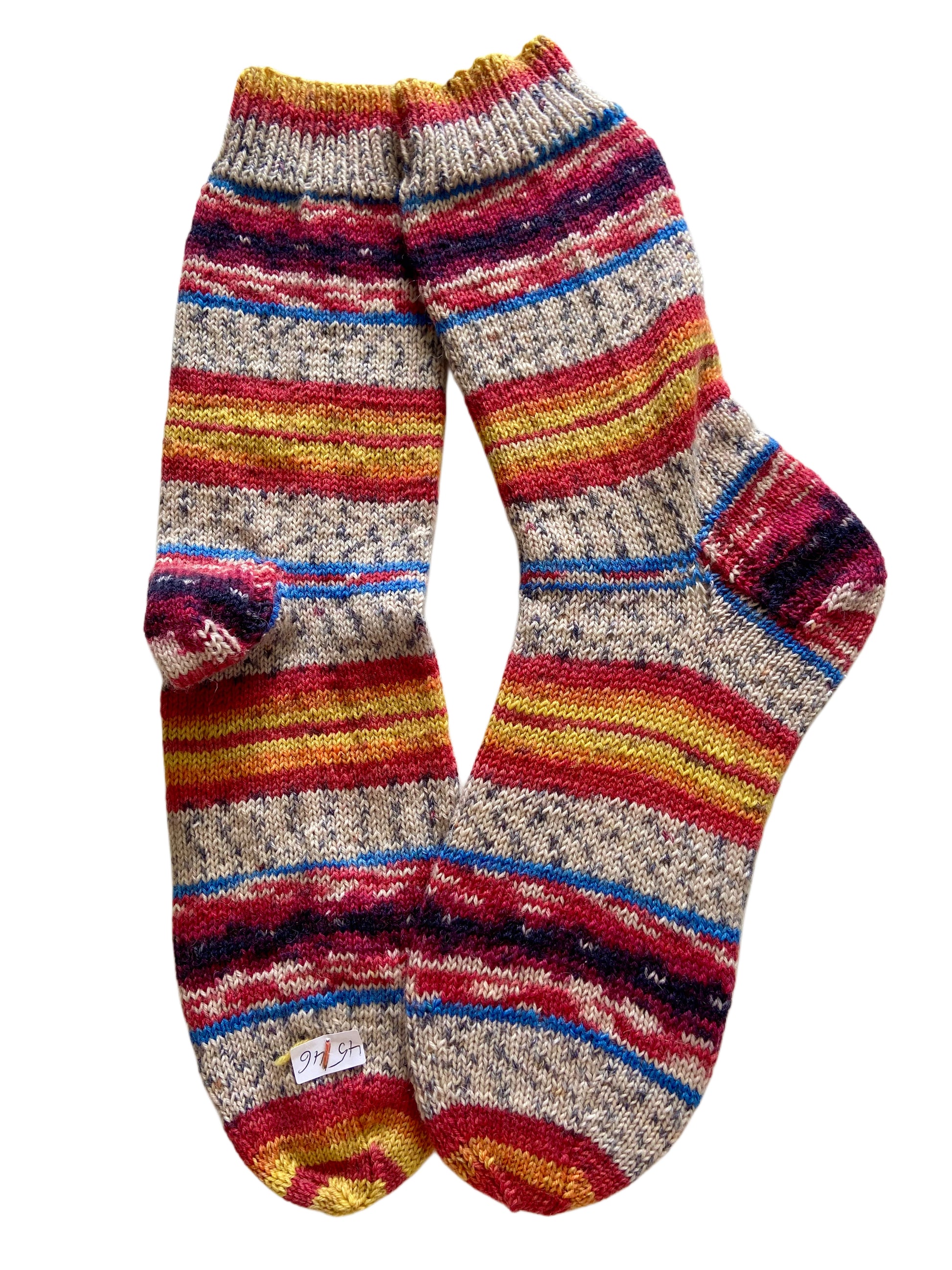 Handgestrickte Socken, Gr. 45/46