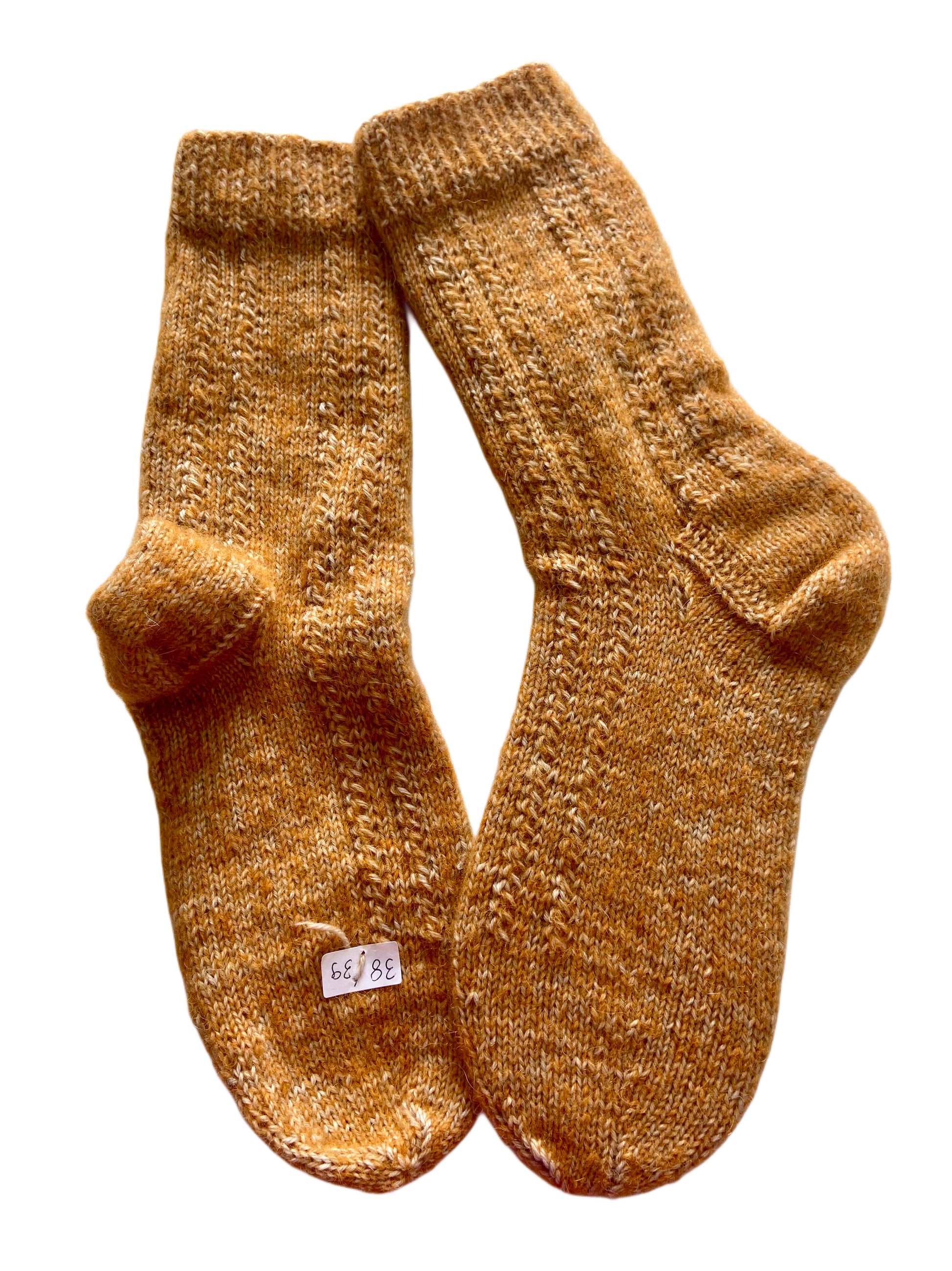 Handgestrickte Socken mit ALPAKA, Gr. 38/39