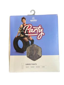 Netzhose mit Glitzer, Schwarz/ Silber, Gr. L/XL 40/42