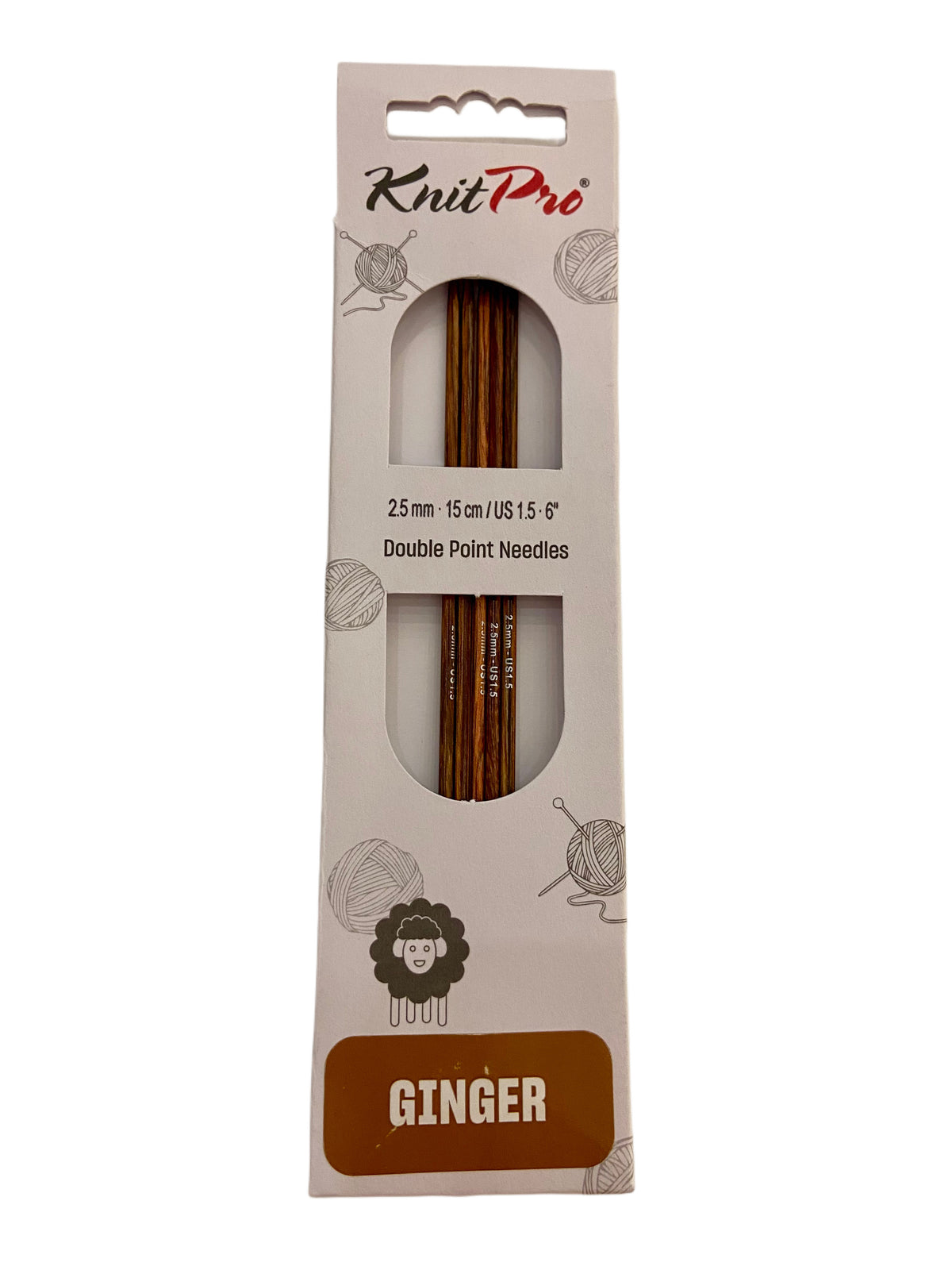 KnitPro Ginger, Nadelspiel, 15 cm, 2,5