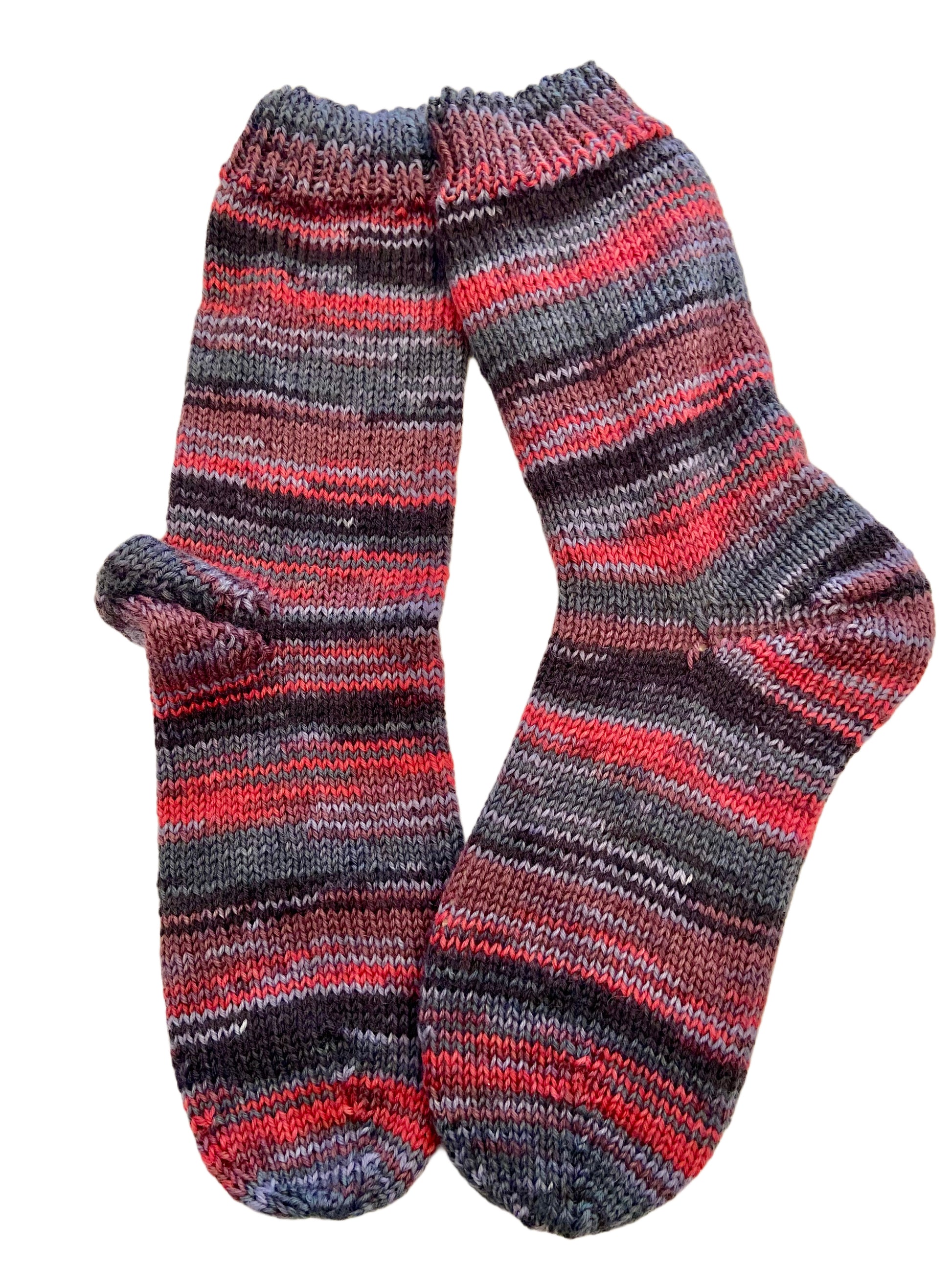 Handgestrickte Socken, Gr. 41/42, 6-fach