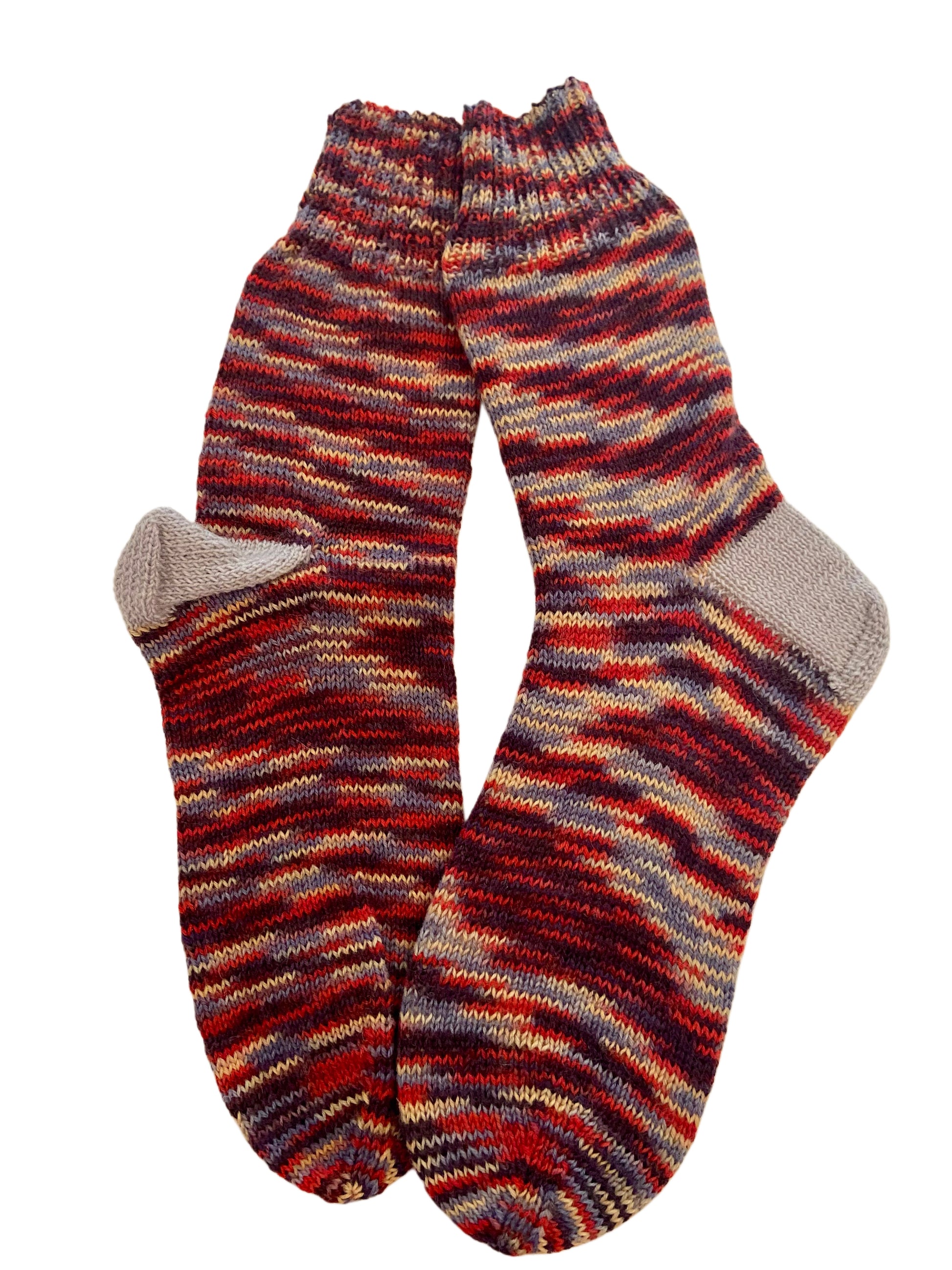 Handgestrickte Socken, Gr. 45/46, Blau