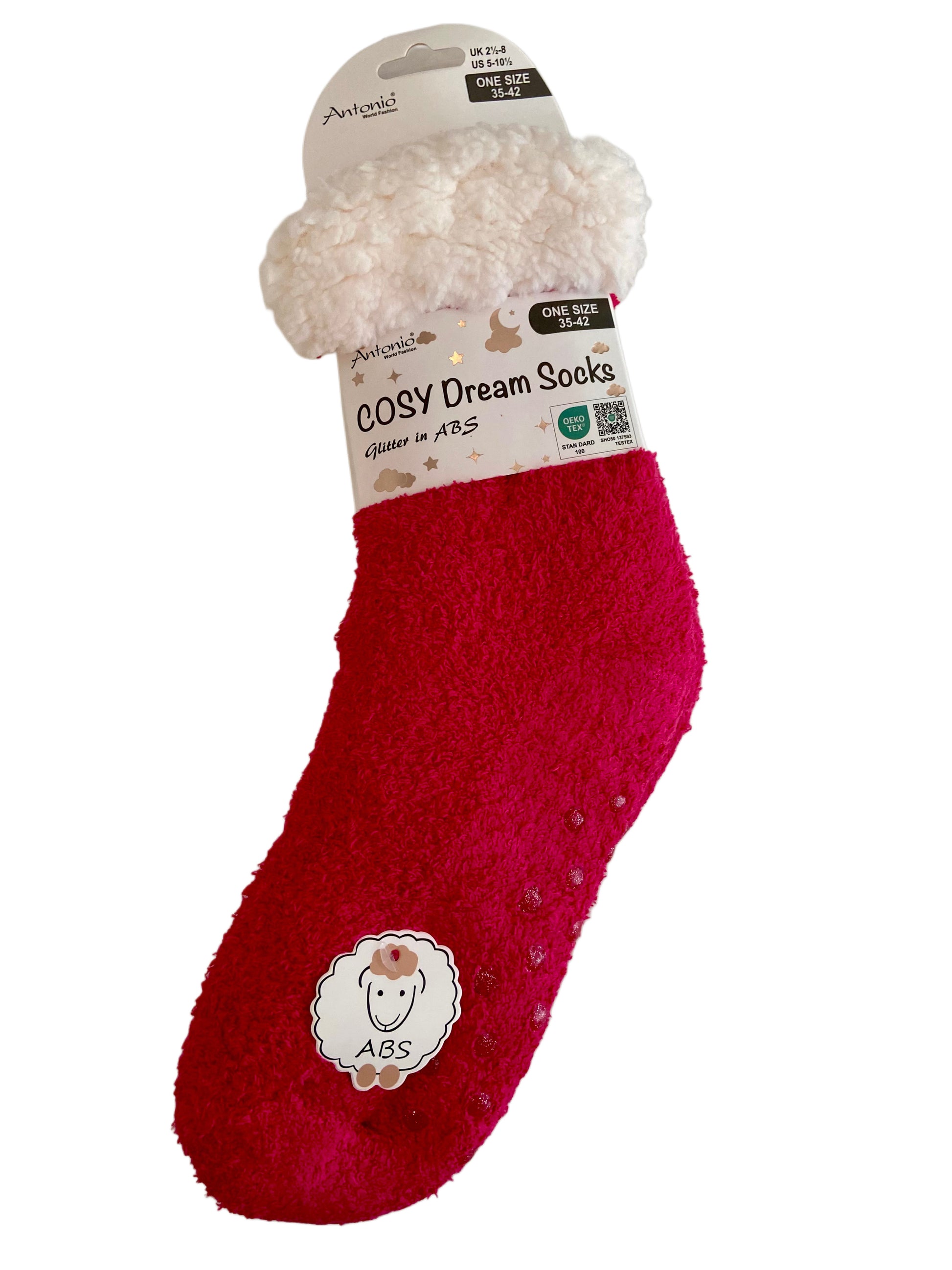 Kuschelsocken Extra-Flauschig mit ABS, ONE SIZE Damen, Glitter im ABS