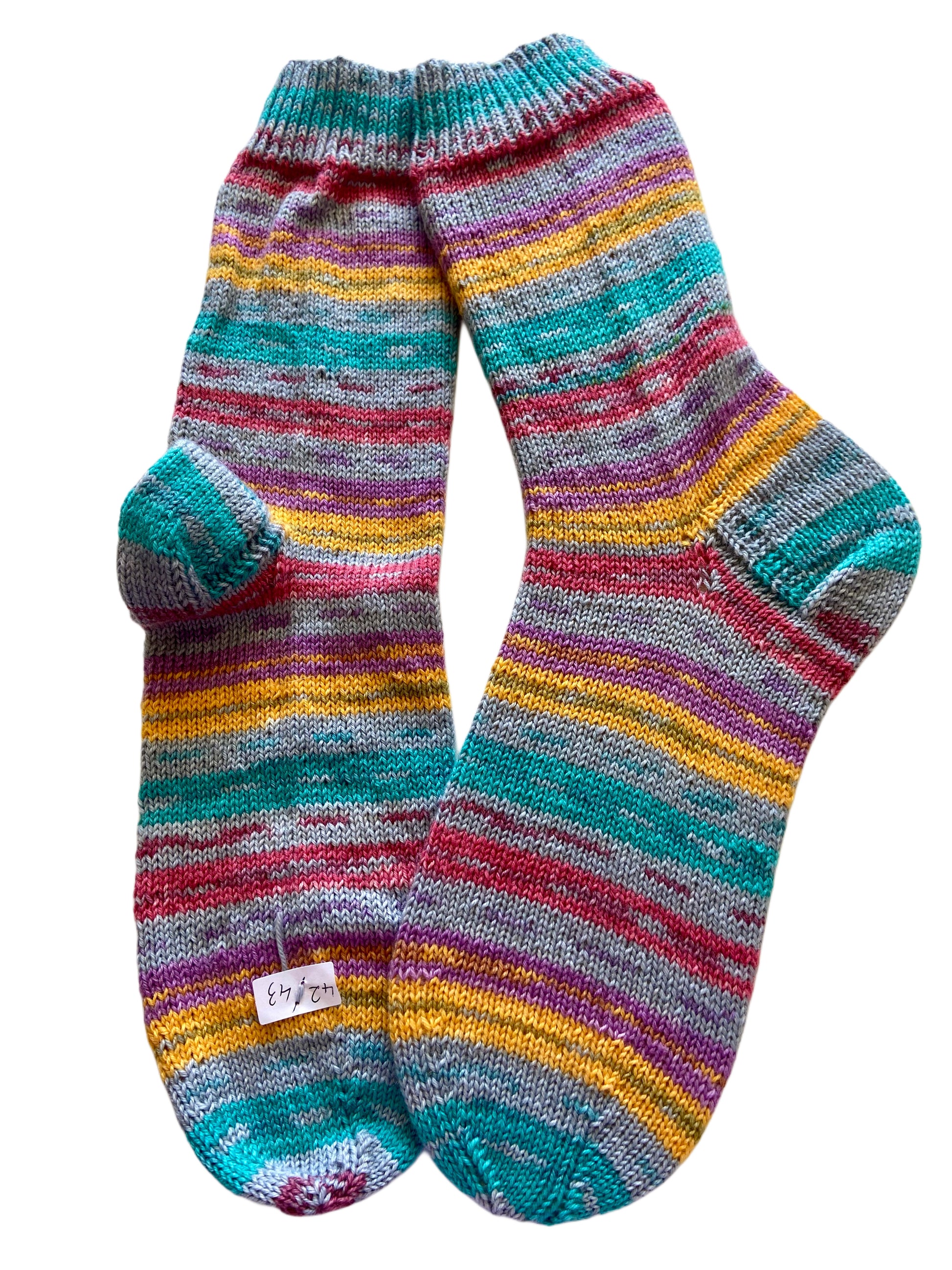 Handgestrickte Socken mit SEIDE, Gr. 42/43