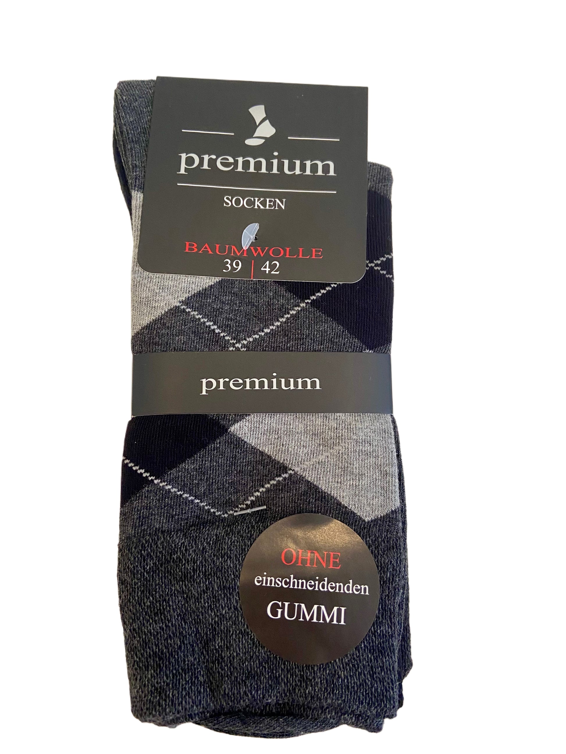 Herrensocken Karo, 3er Pack