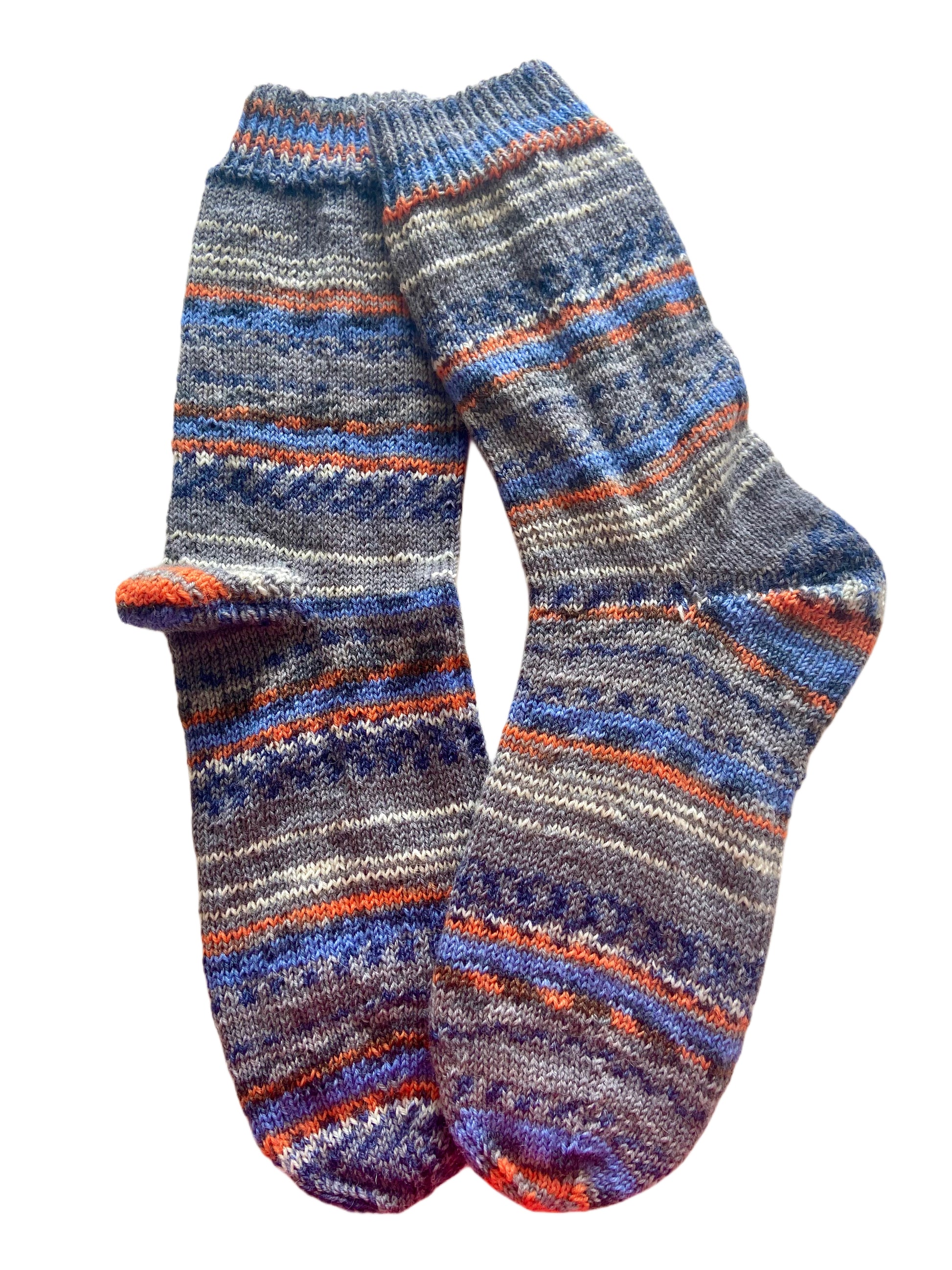 Handgestrickte Socken, Gr. 43/44