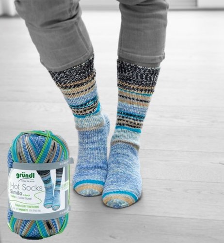 Sockenwolle, Hot Socks Simila, von GRÜNDL, 4-fach Strumpfwolle, (7,29€ / 100g)