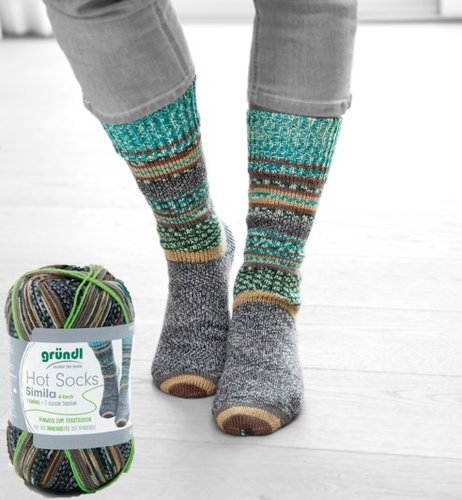 Sockenwolle, Hot Socks Simila, von GRÜNDL, 4-fach Strumpfwolle, (7,29€ / 100g)