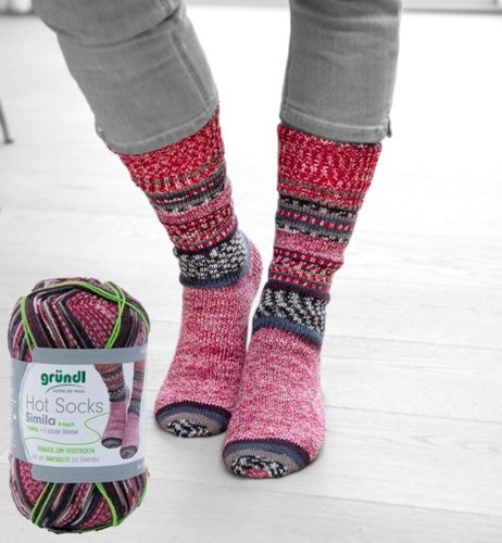 Sockenwolle, Hot Socks Simila, von GRÜNDL, 4-fach Strumpfwolle, (7,29€ / 100g)