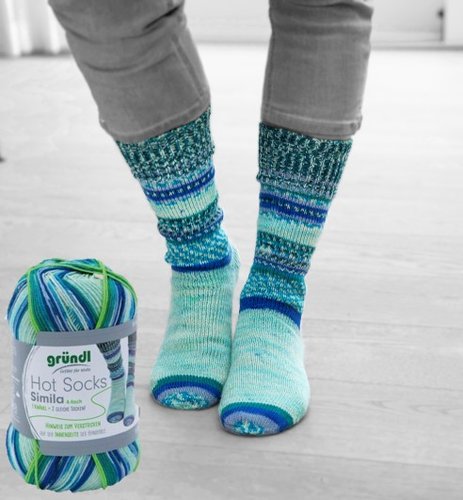 Sockenwolle, Hot Socks Simila, von GRÜNDL, 4-fach Strumpfwolle, (7,29€ / 100g)