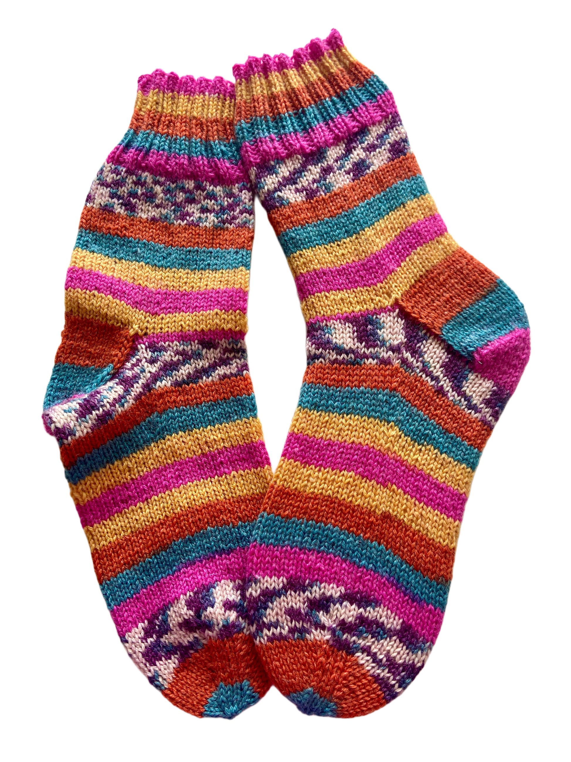 Handgestrickte Socken, Gr. 38/39
