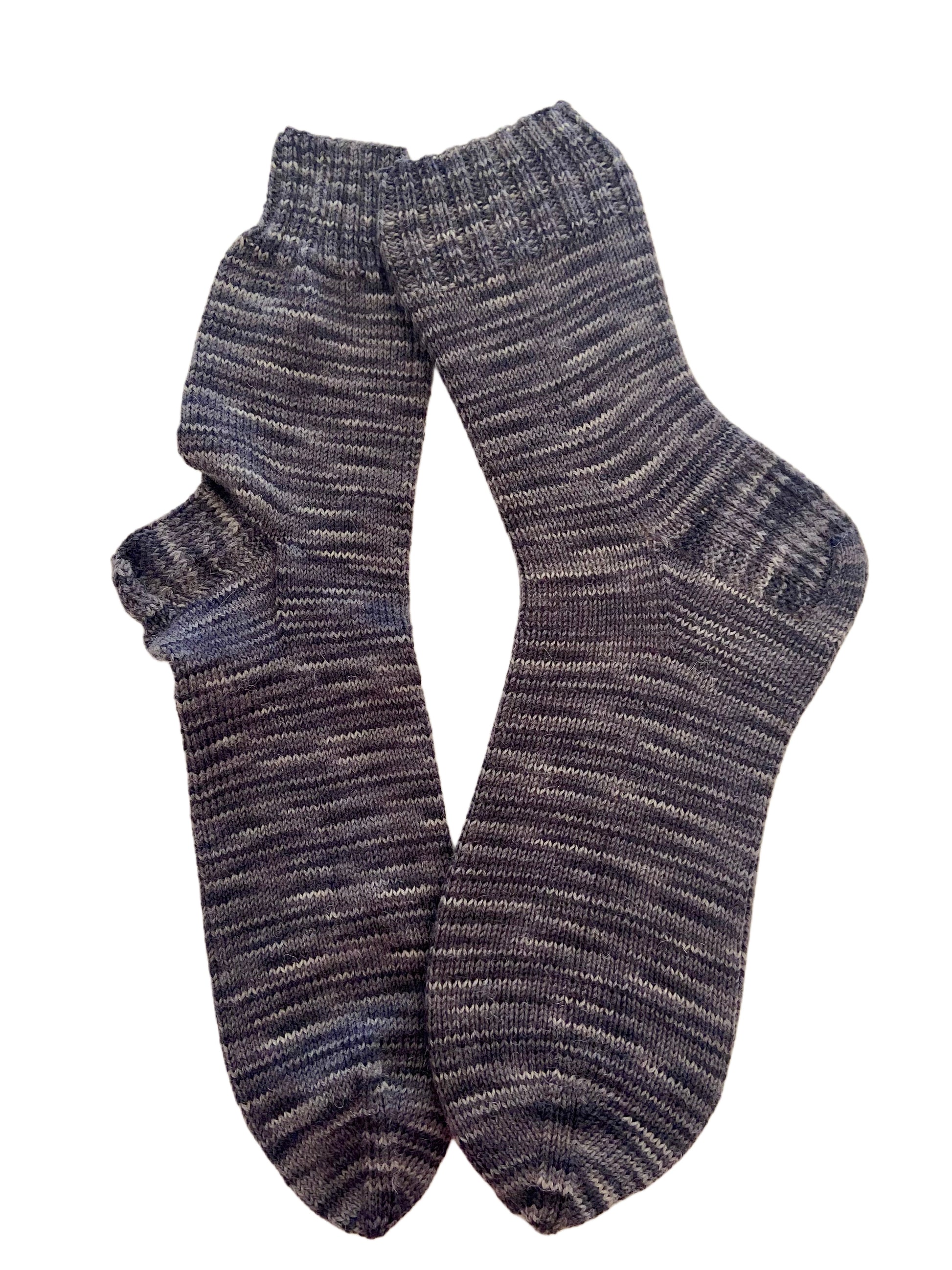 Handgestrickte Socken, Gr. 45/46, Blau
