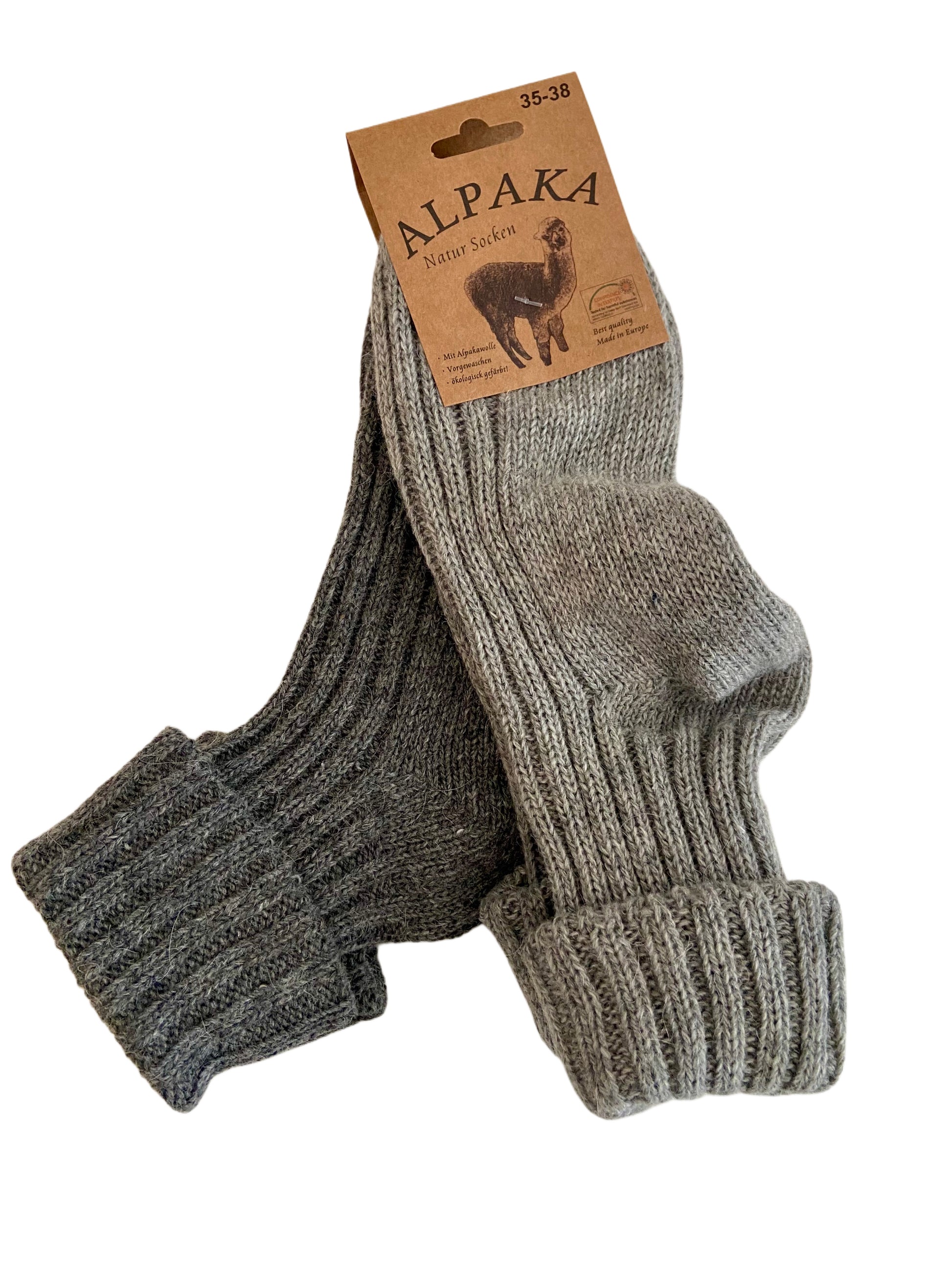 Umschlag-Söckchen mit Alpakawolle, Trendfarben, 2Paar