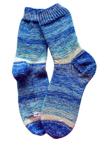 Handgestrickte Socken, Gr. 46/47, 6-fach
