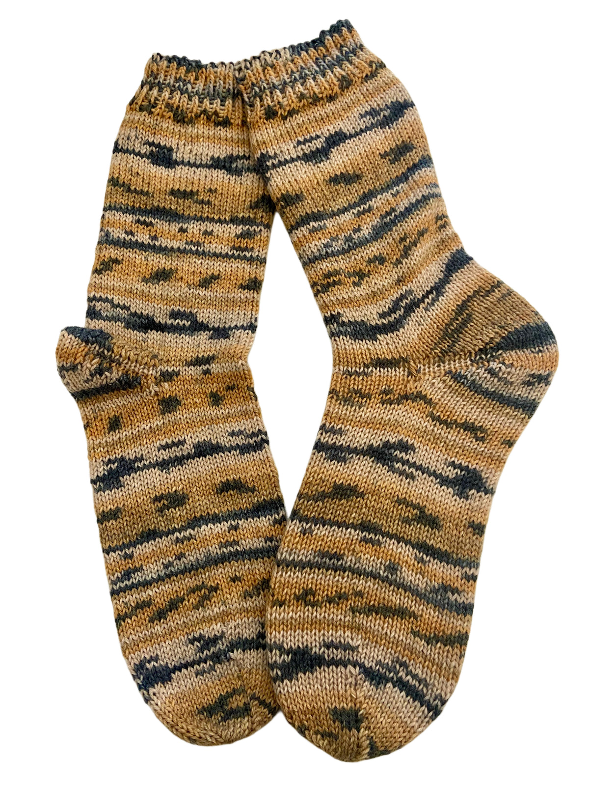 Handgestrickte Socken, Gr. 44/45, 6-fach
