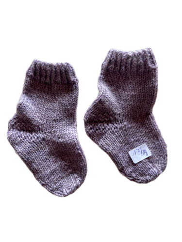 Handgestrickte Socken mit YAK, Gr. 17/18