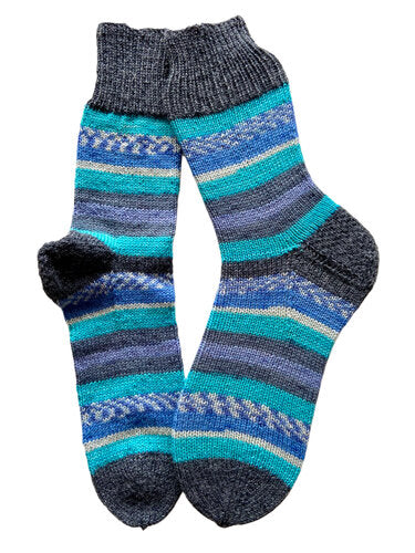Handgestrickte Socken, Gr. 39/40