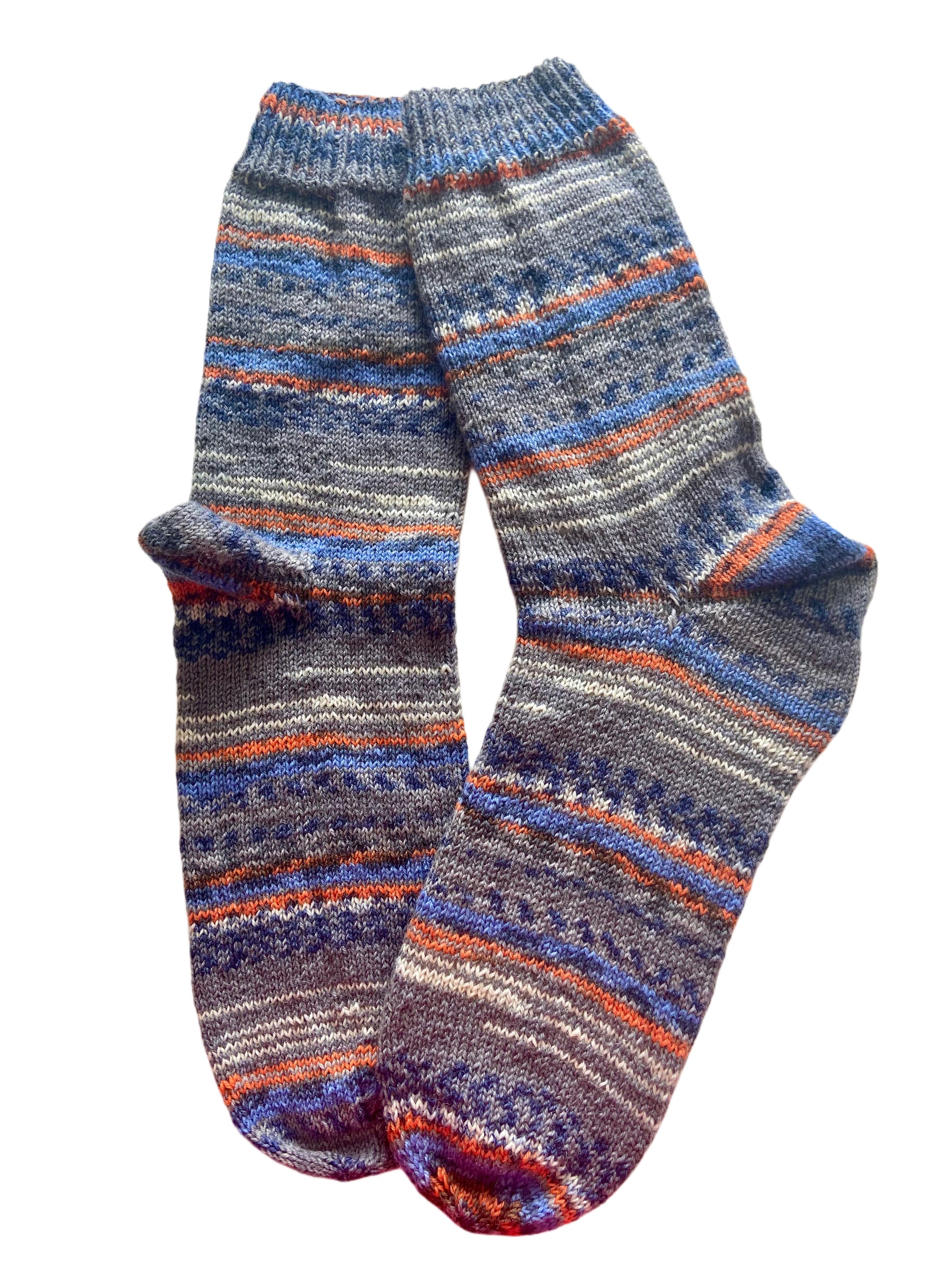 Handgestrickte Socken, Gr. 48/49