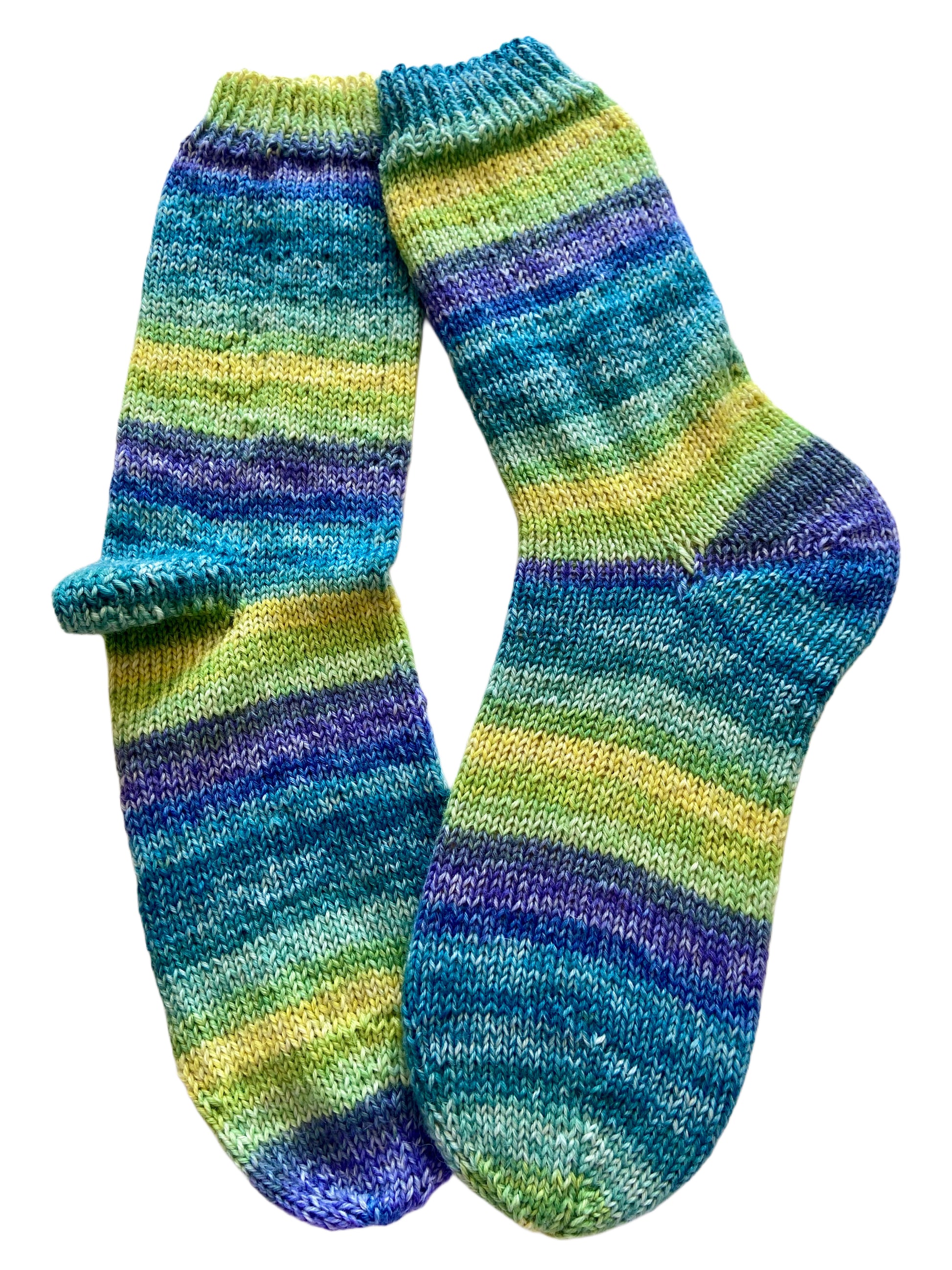 Handgestrickte Socken, Gr. 46/47, 6-fach