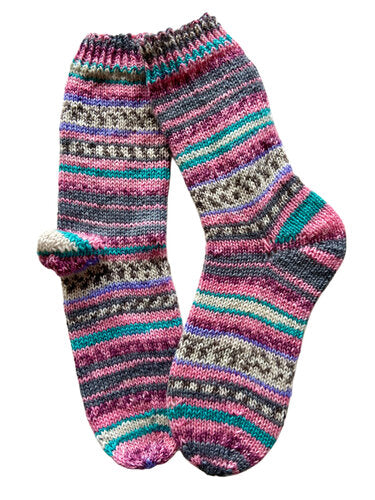 Handgestrickte Socken, Gr. 39/40, 6-fach