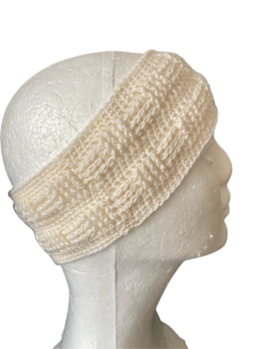 Stirnband mit Korbmuster, gestrickt, HANDARBEIT