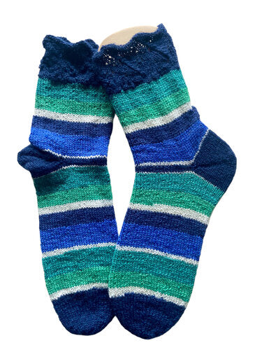 Handgestrickte Socken, Gr. 43/44
