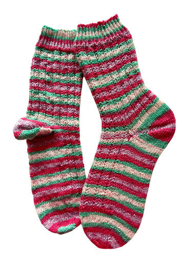 Handgestrickte Socken, Gr. 38/39