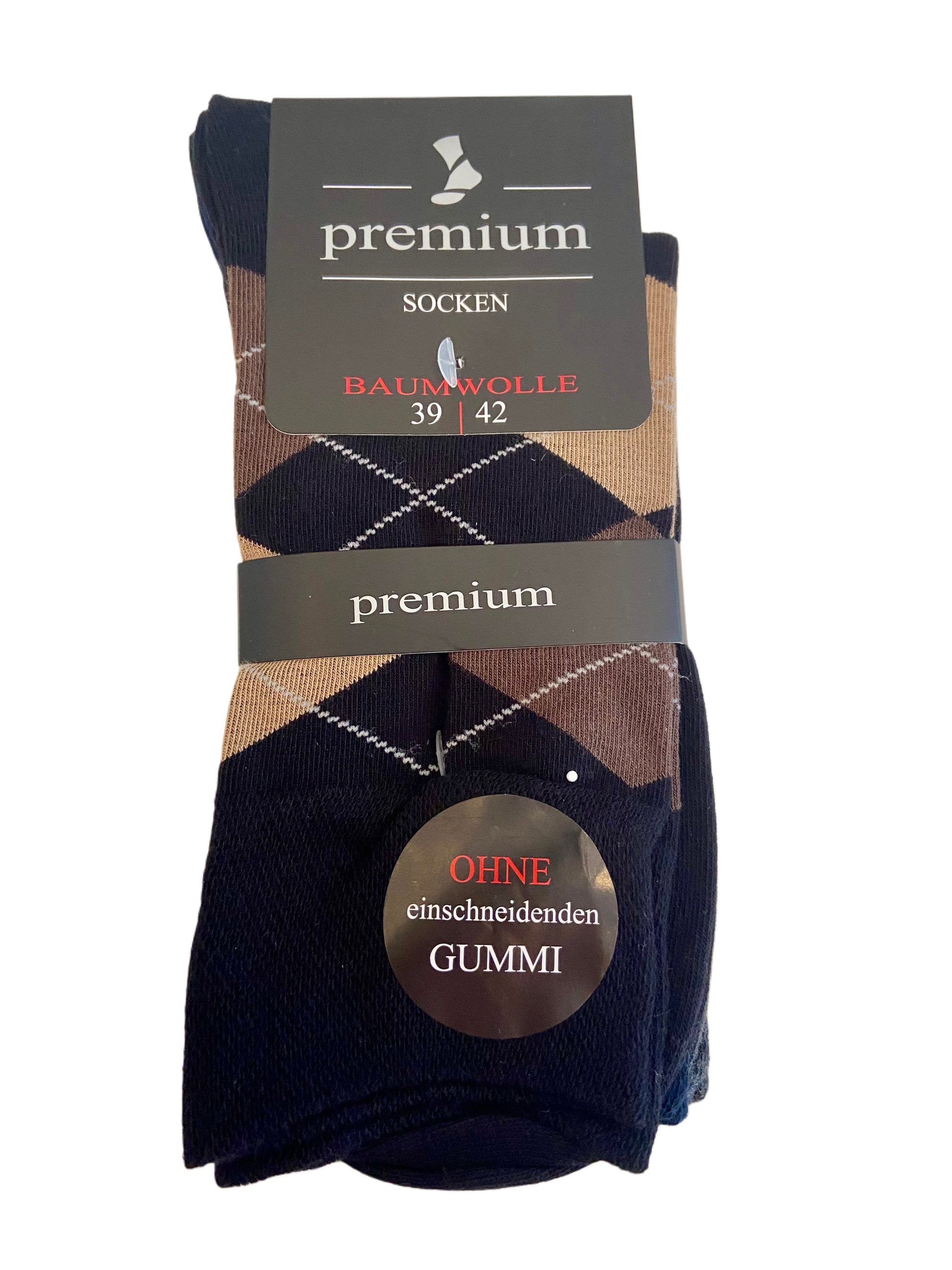 Herrensocken Karo, 3er Pack